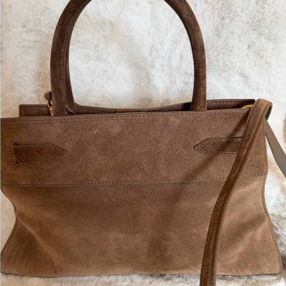 Dash Belted Suede Top-Handle Bag - Picture 2 of 6